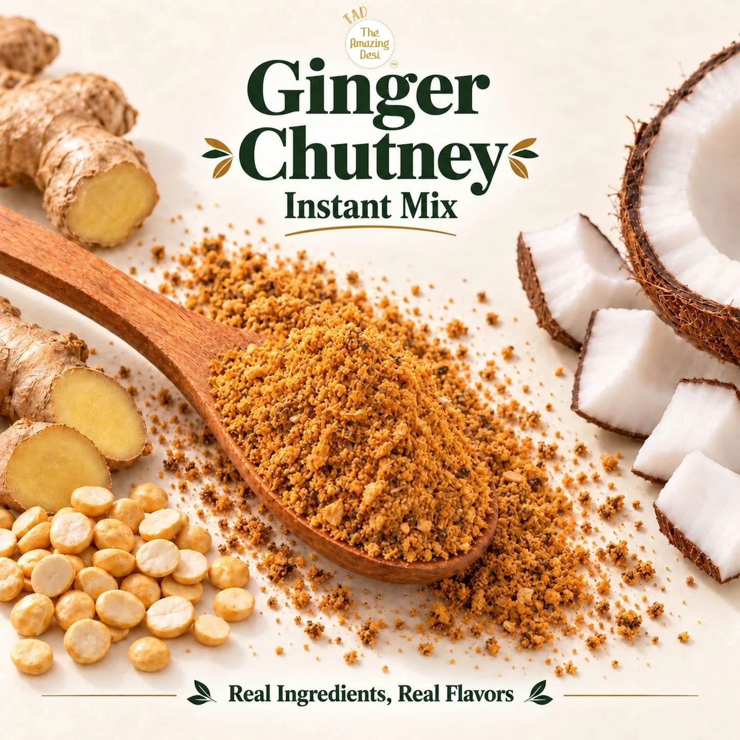 Ginger Instant Chutney Powder Traditional Allam Pachadi 100gm Spicy Tangy Natural Vegan