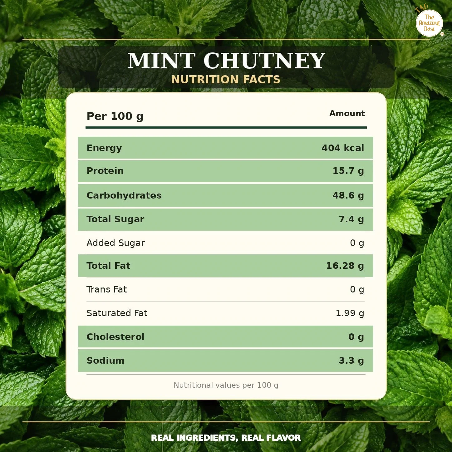 TAD Mint Instant Chutney Mix – 30g | Delhi Wali Hari Pudina Chatni | 3 In 1 Mix - Image 9